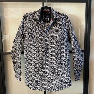 MENS SIZE SMALL Silver Stone Collection Modern Fit Button Down Long Sleeve Shirt